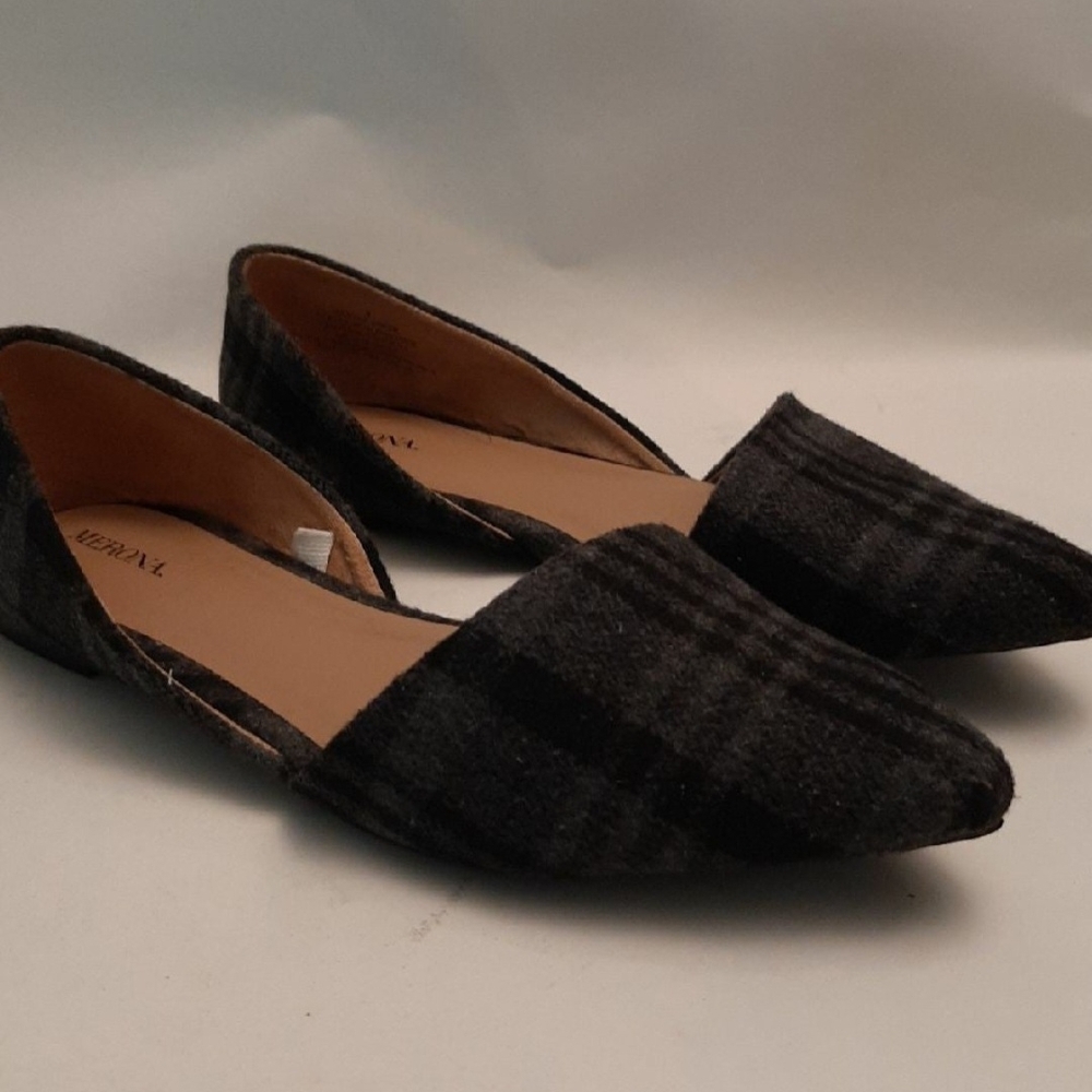 Merona Womens Grey Wool Flat SZ 8